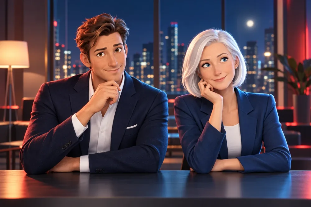 GANNON’s brown-haired lead and silver-haired Johanna in 3D-style character artwork